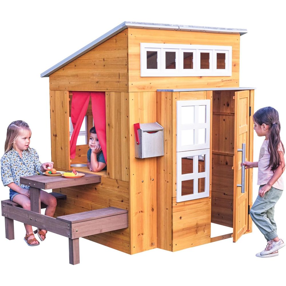 Kids Outdoor Playhouse - KidKraft Modern Wooden Playhouse Outdoor with