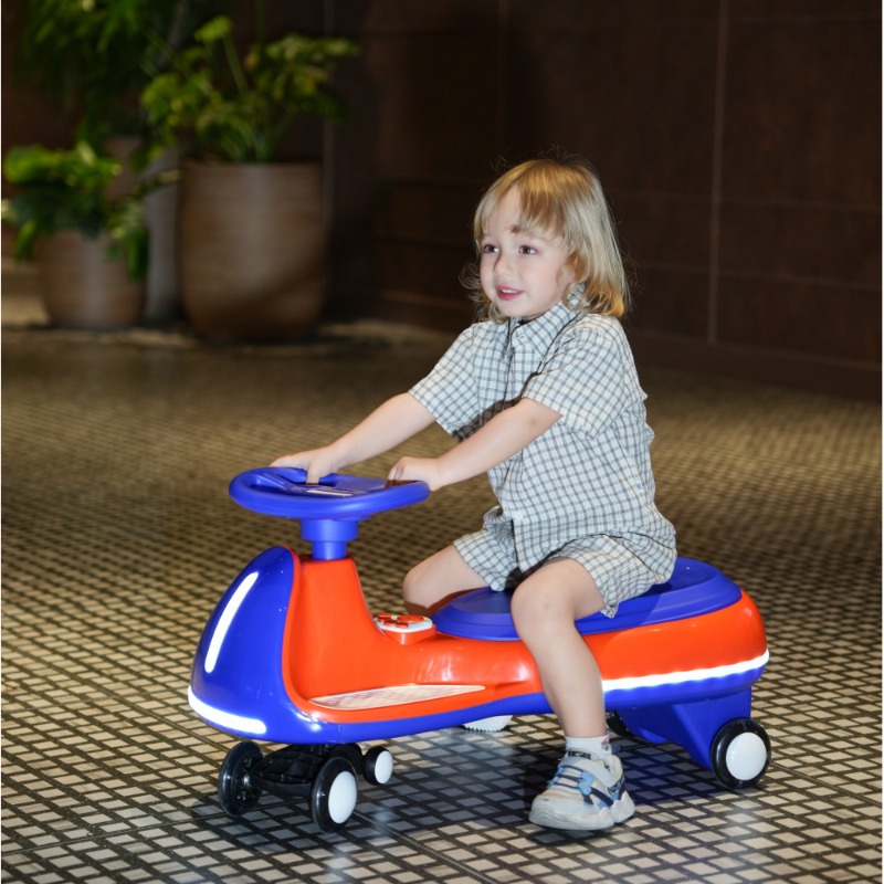 Ride On Toy Car - Children's Swing Car with Steering Wheel,