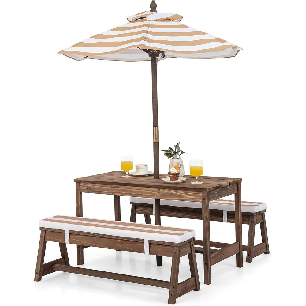 Kids Outdoor Umbrella For Table - Kids Picnic Table, Outdoor Wooden Table
