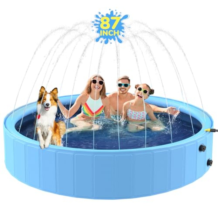 Sprinkler Splash Pad - 87'' Foldable Dog Pool Sprinkler Pool
