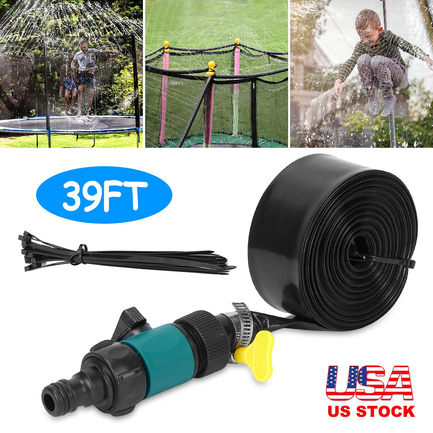 Kids Outdoor Water Park - Lake Forest Upgraded Trampoline Sprinkler for
