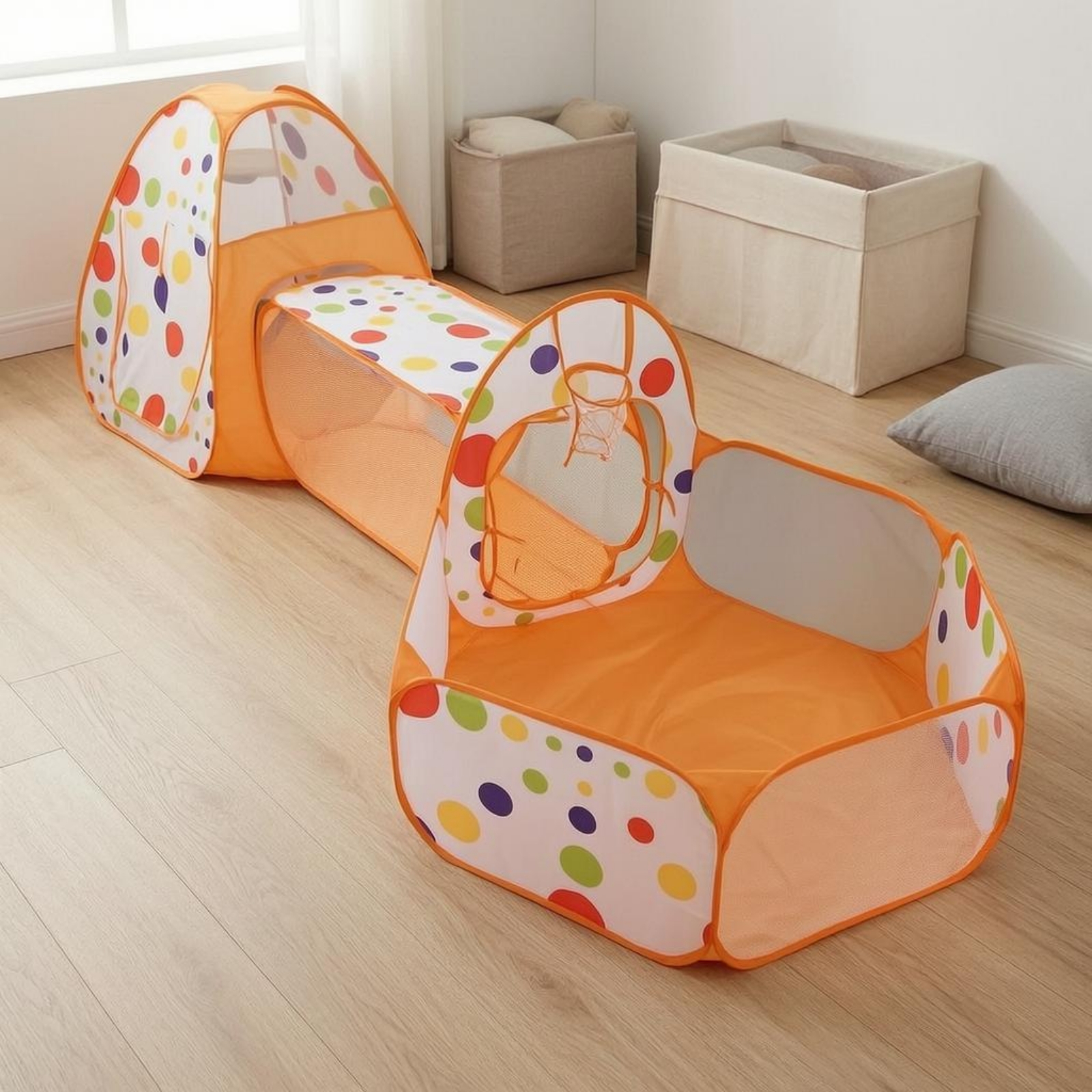 Kids Outdoor Playhouse - 3 Pieces 3 in 1 Play