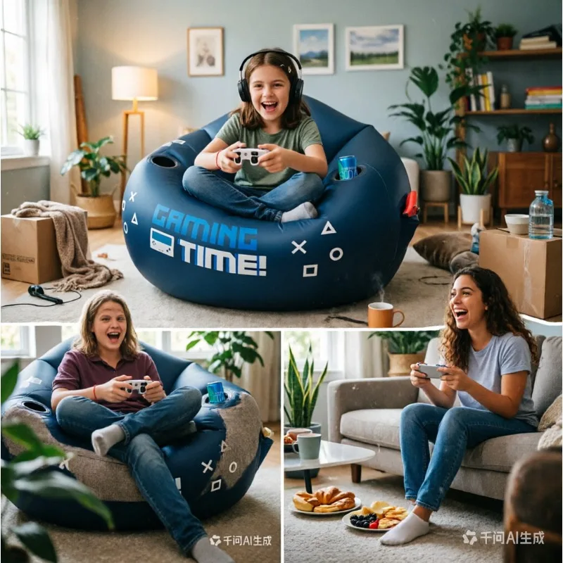 Kids Outdoor Lounge Furniture - Eco-Friendly PVC Kids Inflatable Sofa Chair