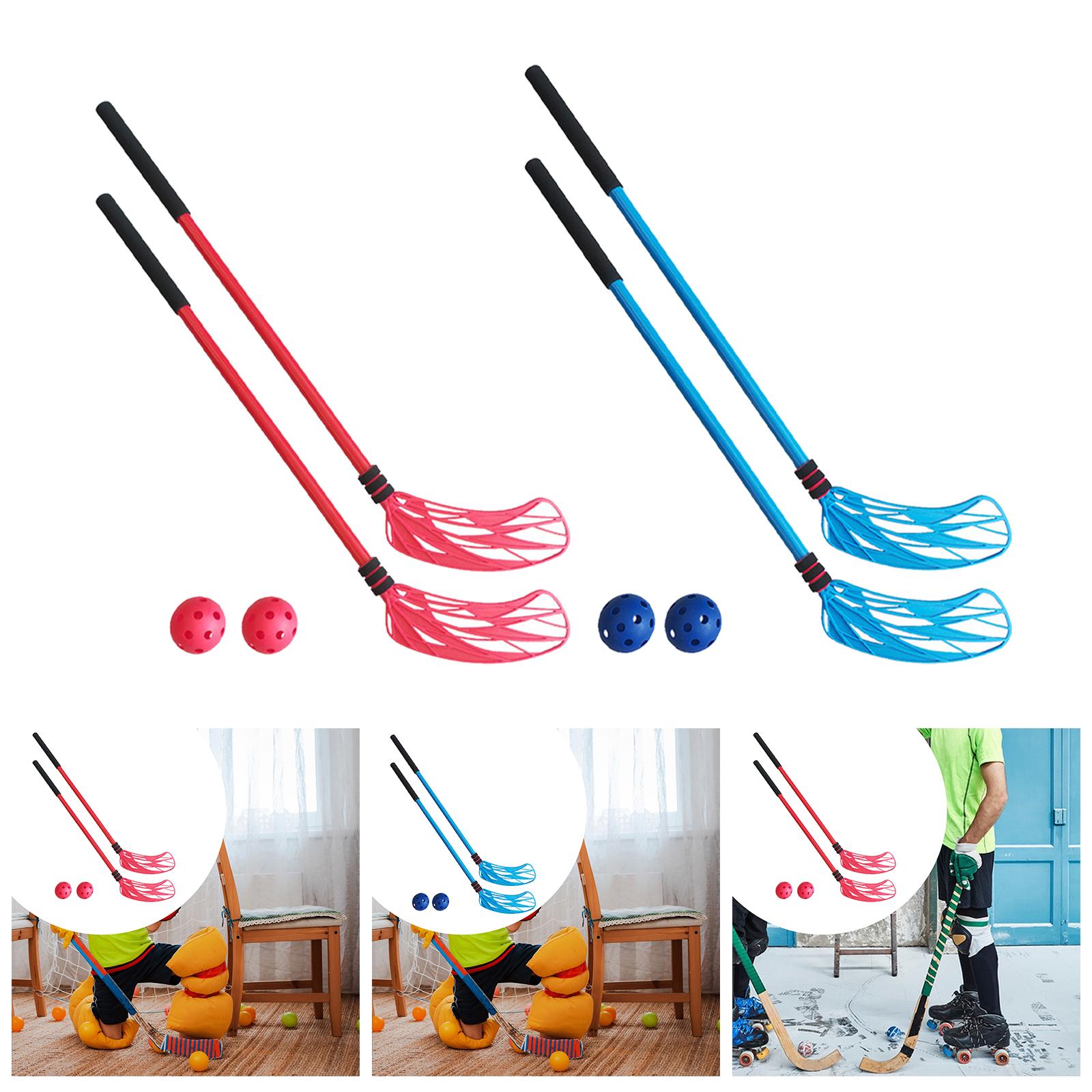 Kids Outdoor Hockey Set - 2Pcs Floor Hockey Stick Set Sports