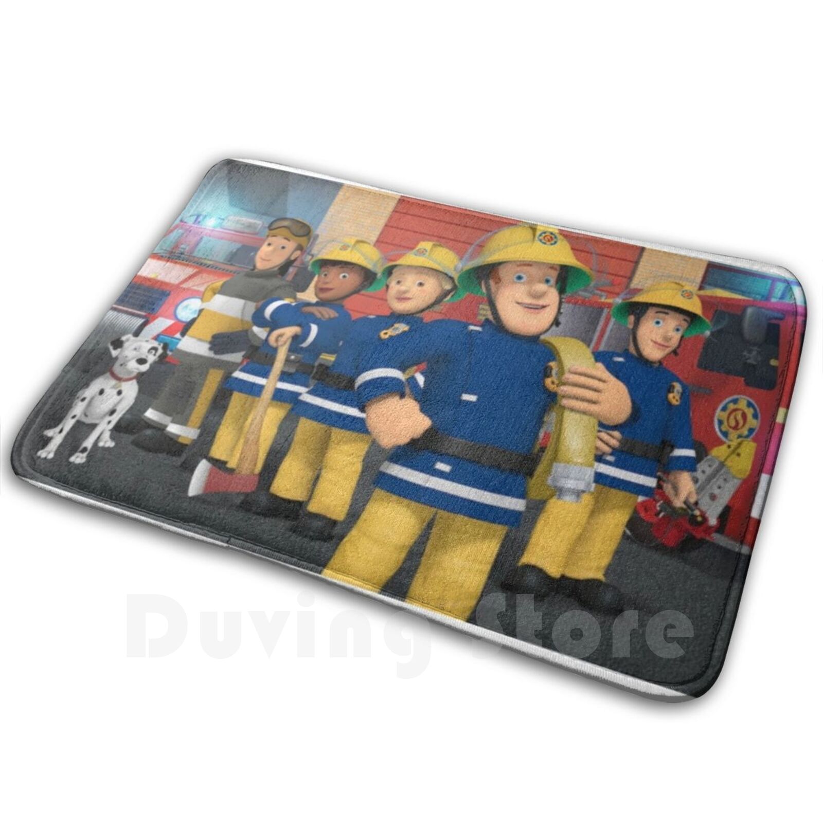 Kids Outdoor Floor Cushions - Fireman Sam Design Carpet Mat Rug