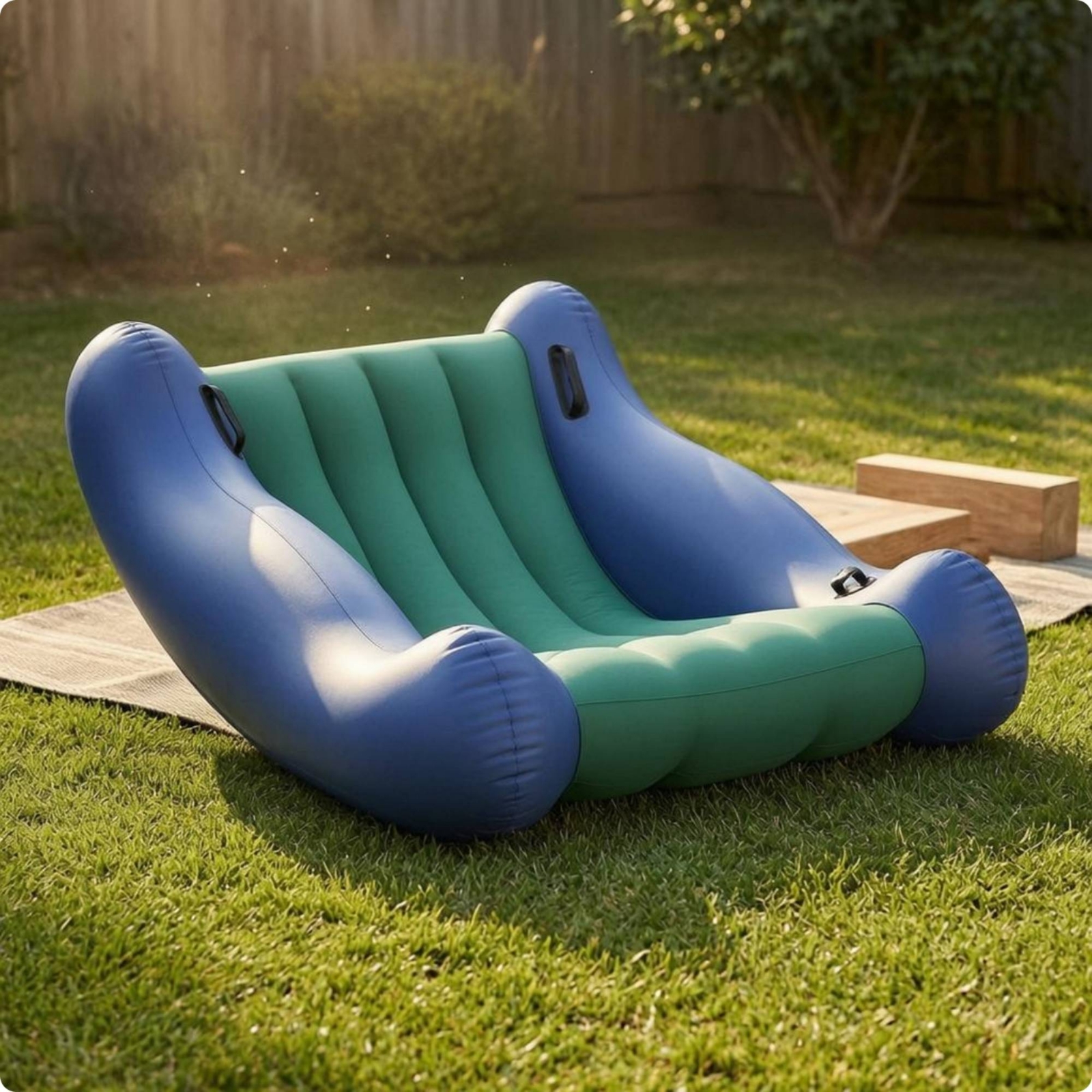 Kids Outdoor Lounge Furniture - Inflatable Kids Sofa Ribbed Seat PVC