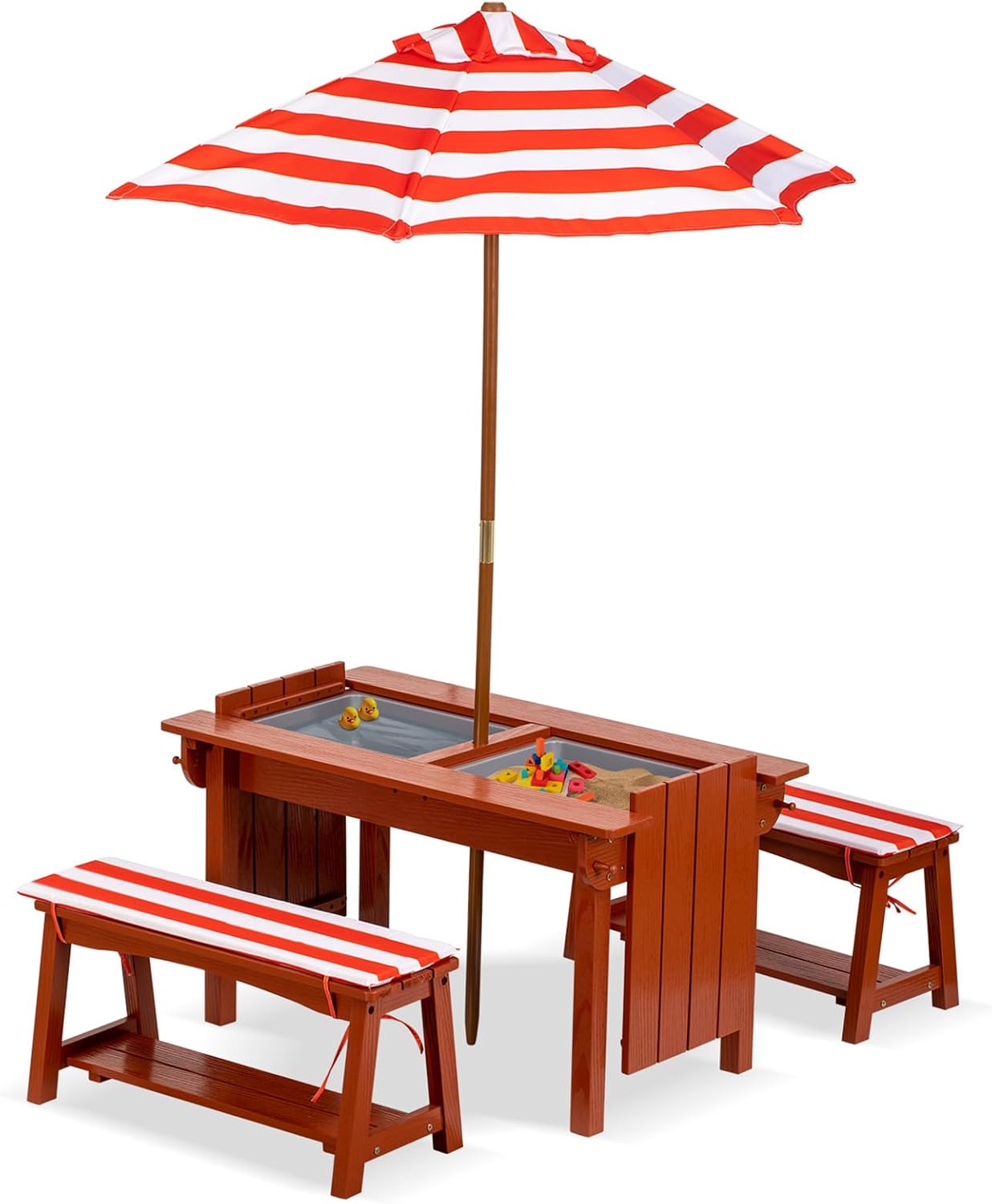 Kids Outdoor Umbrella For Table - Kids Picnic Table with Umbrella, Outdoor