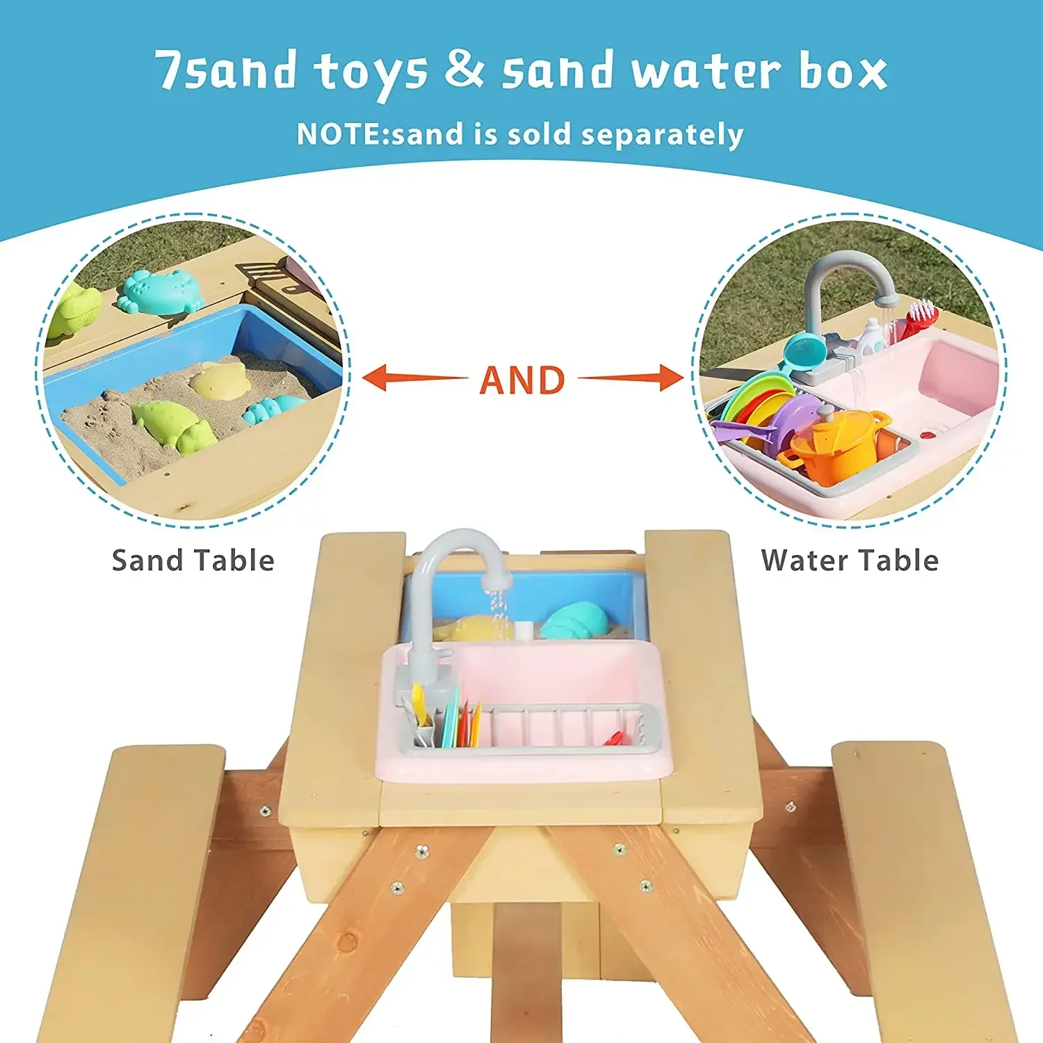 #Kids Picnic Table Outdoor Pat – обзор и цена Kids Outdoor Sink