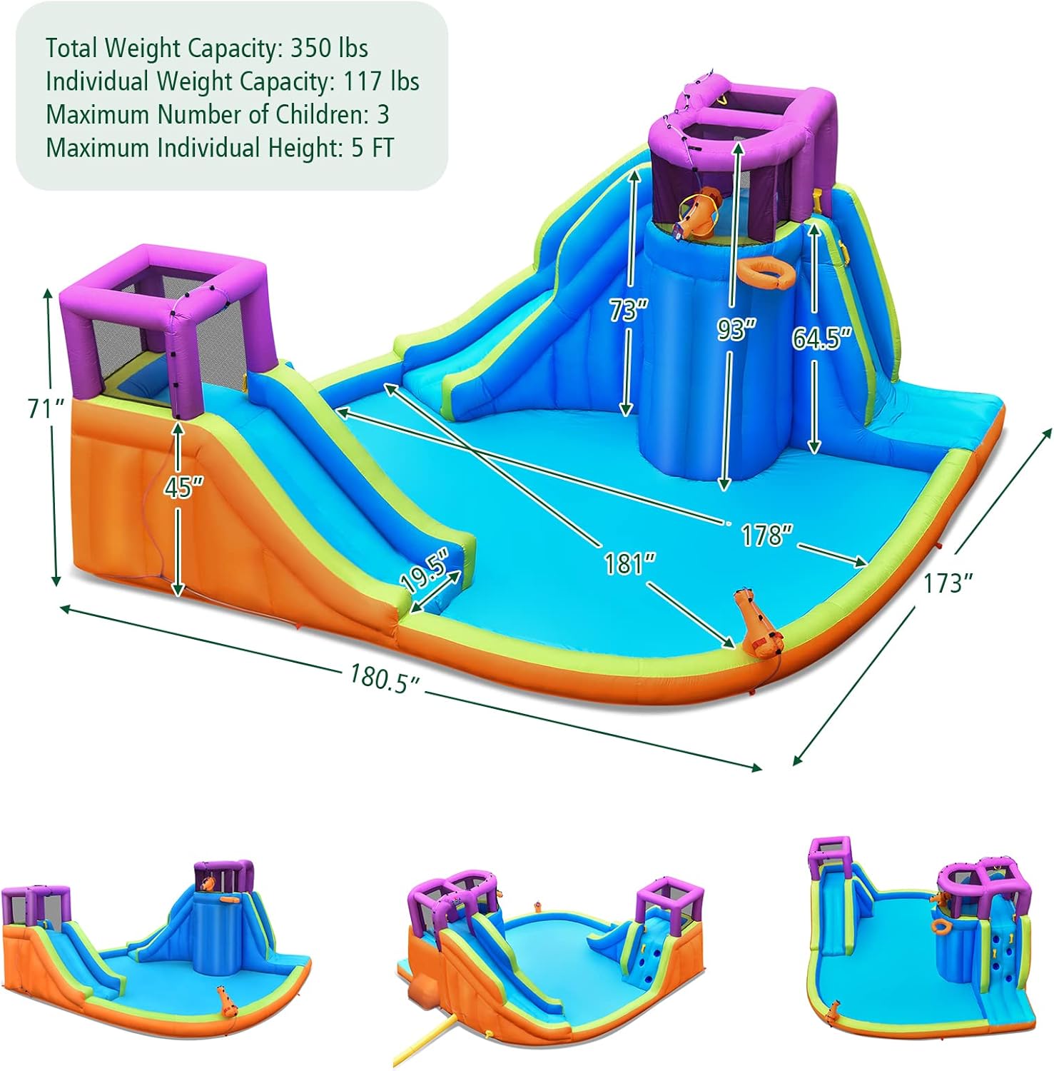 Inflatable Water Slide Park 75 – обзор и цена Kids Outdoor Water Park