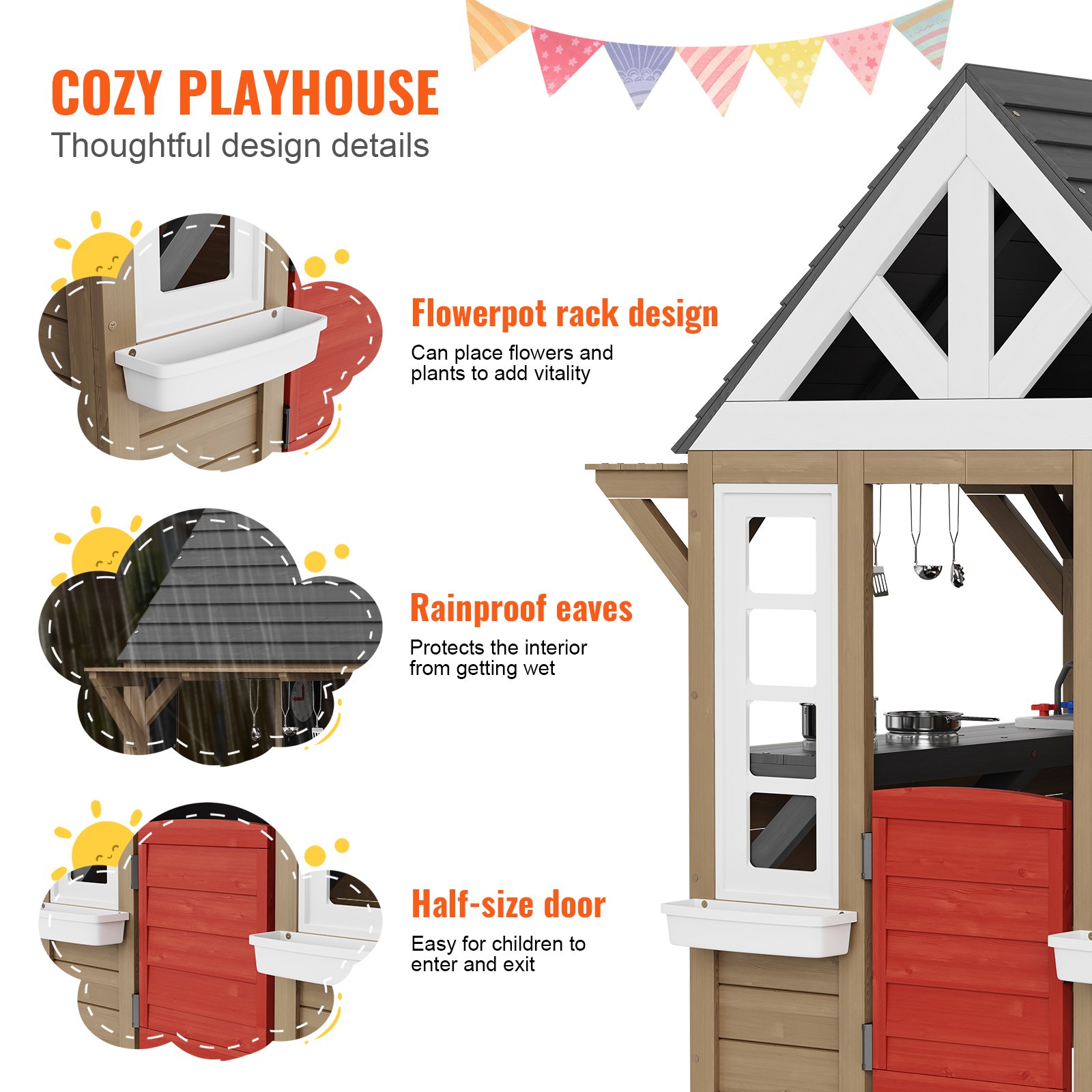 Outdoor Wooden Playhouse Kids  – обзор и цена Kids Outdoor Sink