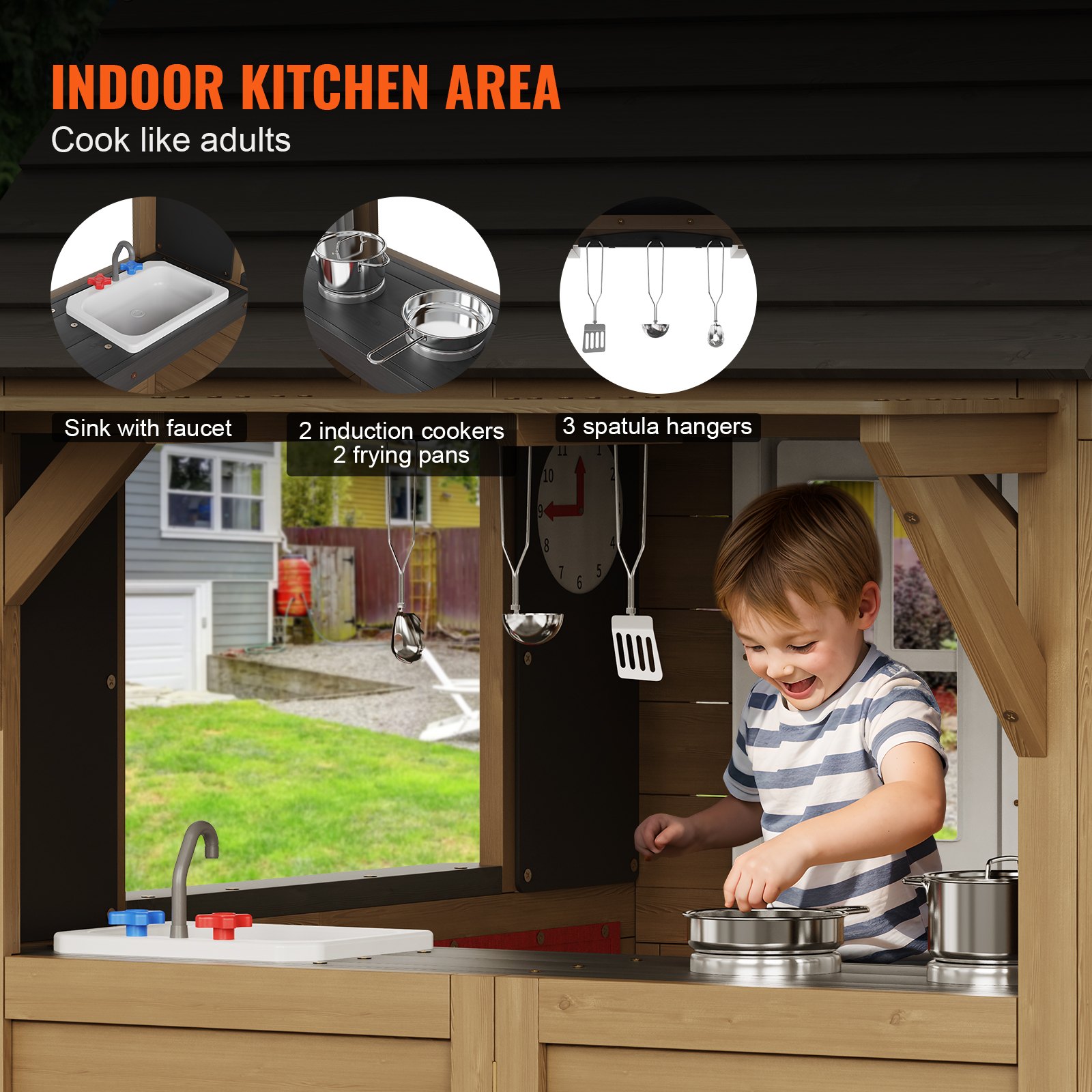 Outdoor Wooden Playhouse Kids  – обзор и цена Kids Outdoor Sink