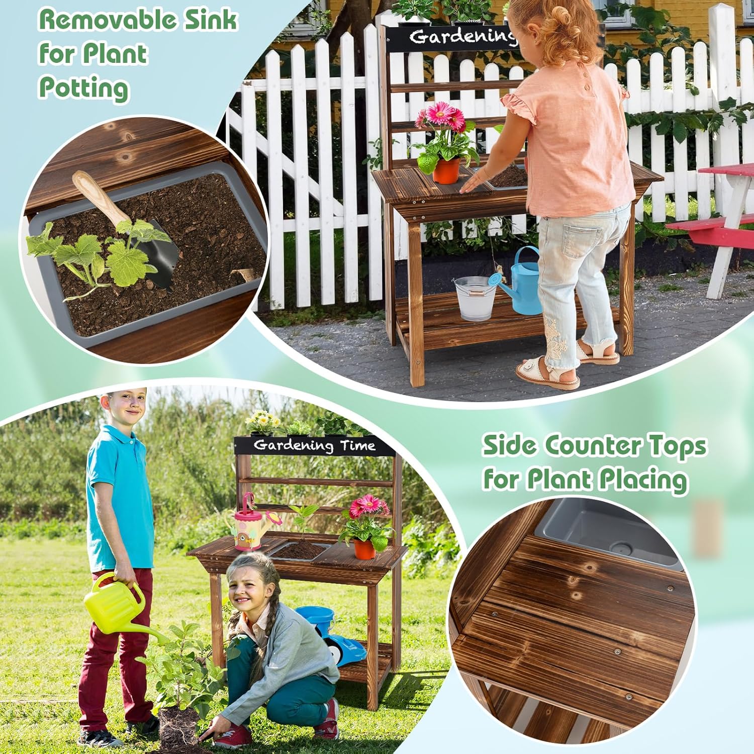 Mud Kitchen, Fir Wood Kids Pot – обзор и цена Kids Outdoor Sink