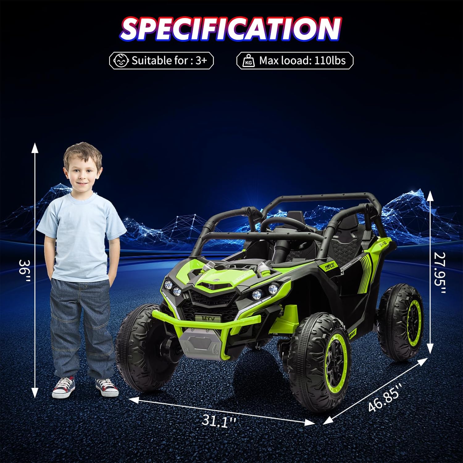 24V 2-Seater Ride-on UTV Kids  – обзор и цена Ride On Toy Car