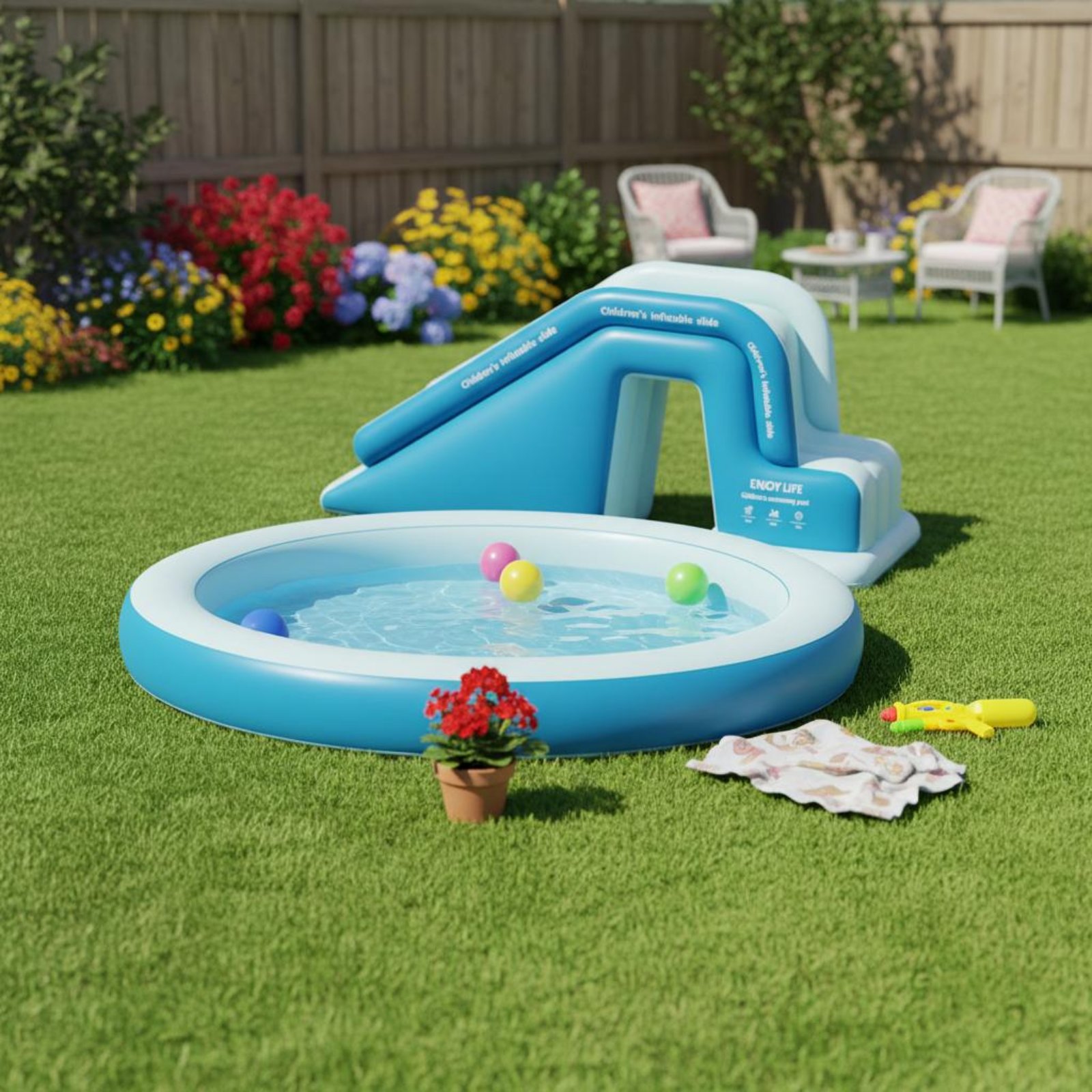 Inflatable Pool Slide Foldable – обзор и цена Kids Outdoor Water Park
