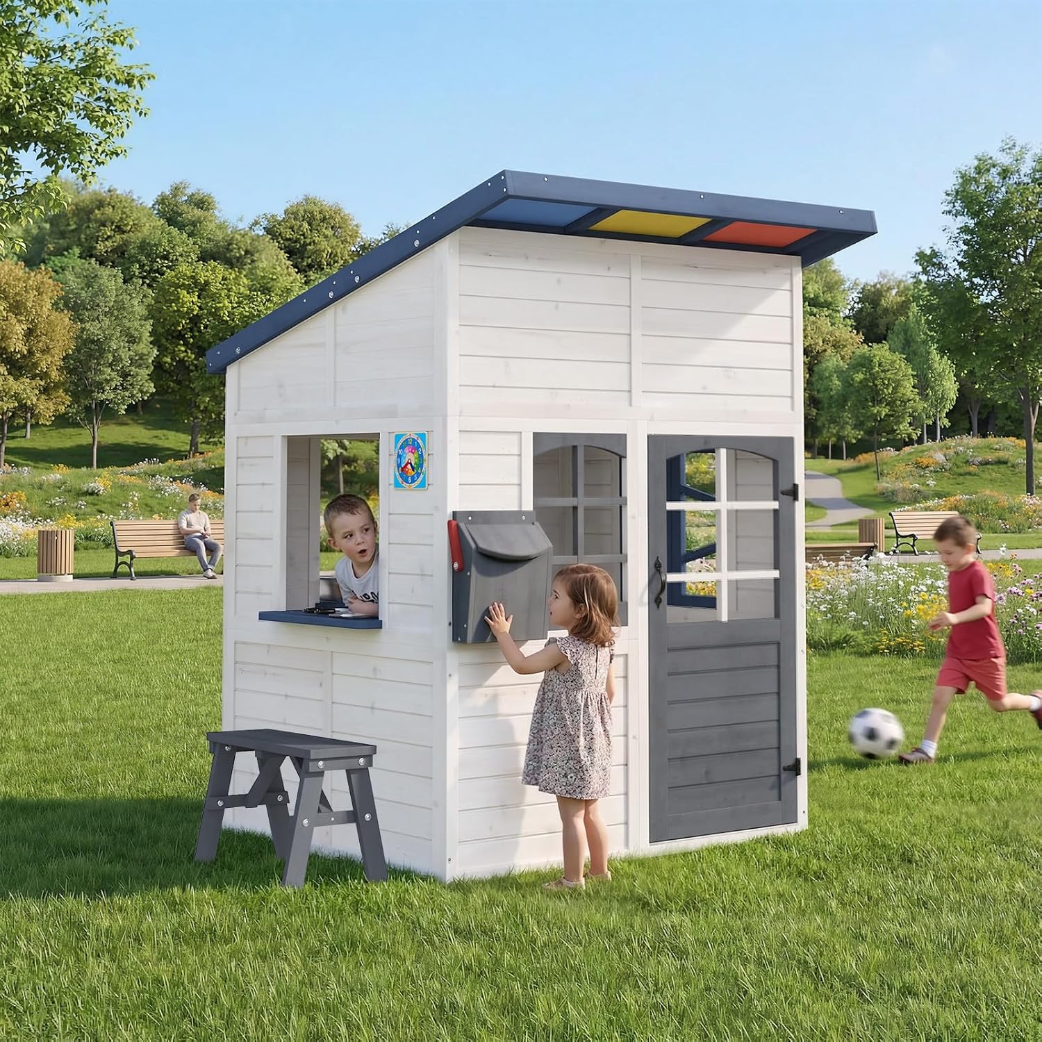 Wooden Kids Outdoor Playhouse  – обзор и цена Kids Outdoor Playhouse