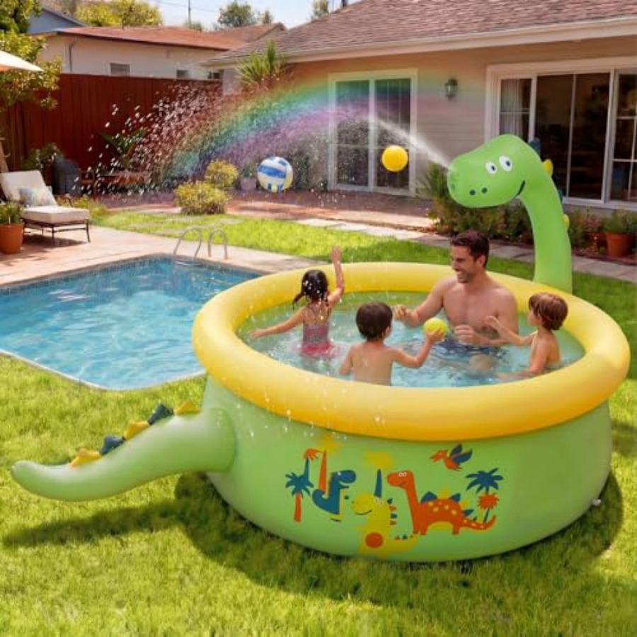 Dinosaur Inflatable Kiddie Poo – обзор и цена Sprinkler Splash Pad