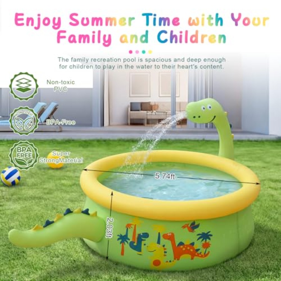 Dinosaur Inflatable Kiddie Poo – обзор и цена Sprinkler Splash Pad