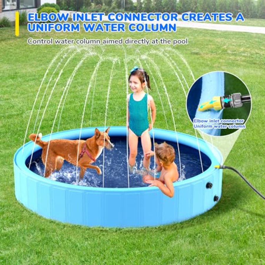 87'' Foldable Dog Pool Sprinkl – обзор и цена Sprinkler Splash Pad