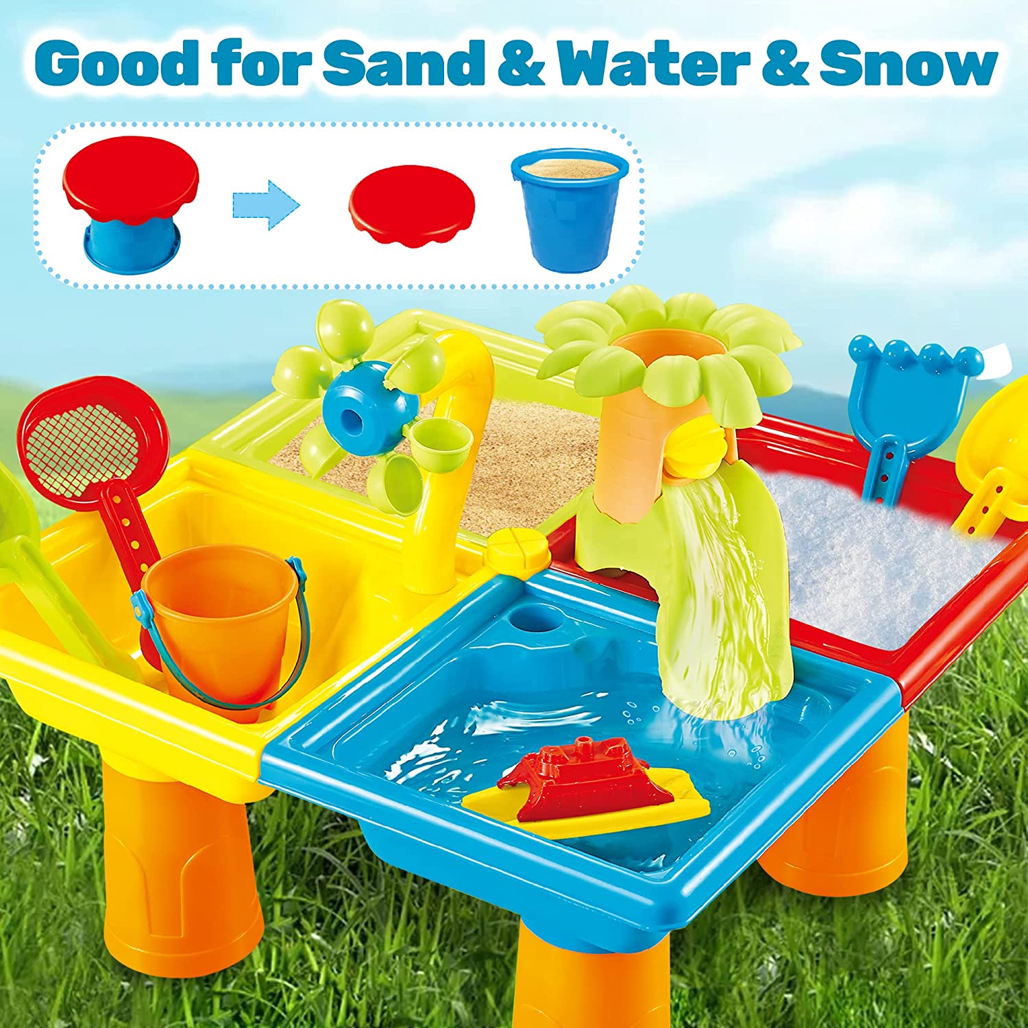 Beach Table Sand Play Toys Chi – обзор и цена Kids Outdoor Water Play