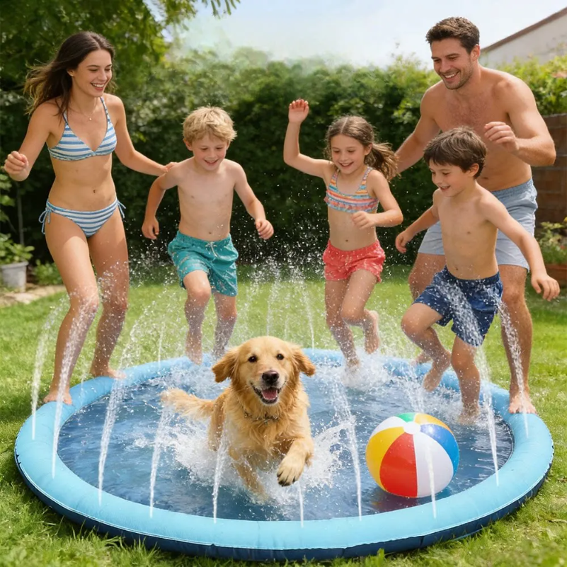 150cm Thickened Anti-Slip Pet  – обзор и цена Sprinkler Splash Pad