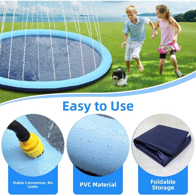150cm Thickened Anti-Slip Pet  – обзор и цена Sprinkler Splash Pad