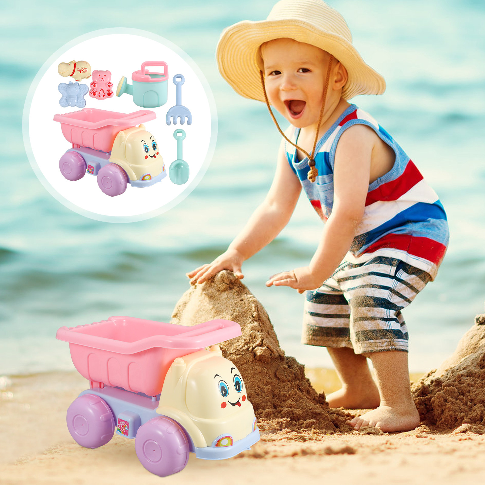 7Pcs Beach Play Set Premium Pl – обзор и цена Kids Outdoor Dump Truck