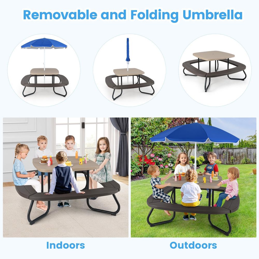 Kids Picnic Table, 8 Person Ki – обзор и цена Kids Outdoor Umbrella For Table