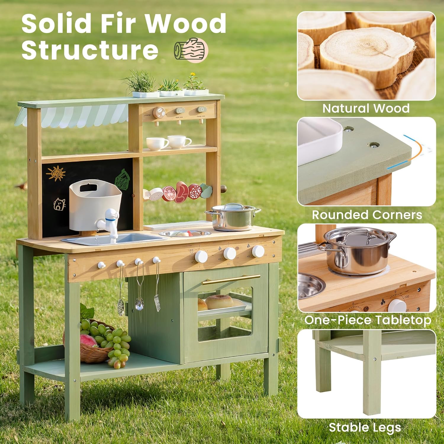 Wooden Mud Kitchen for Kids, O – обзор и цена Kids Outdoor Sink