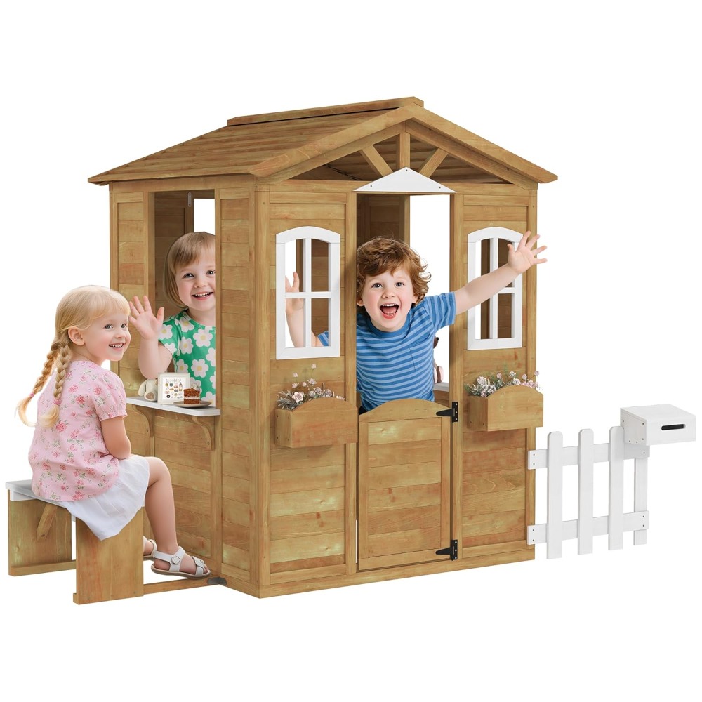 Outdoor Playhouse for Wooden C – обзор и цена Kids Outdoor Playhouse