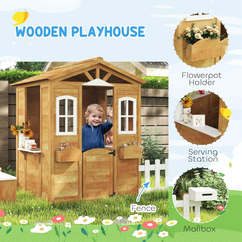 Outdoor Playhouse for Wooden C – обзор и цена Kids Outdoor Playhouse