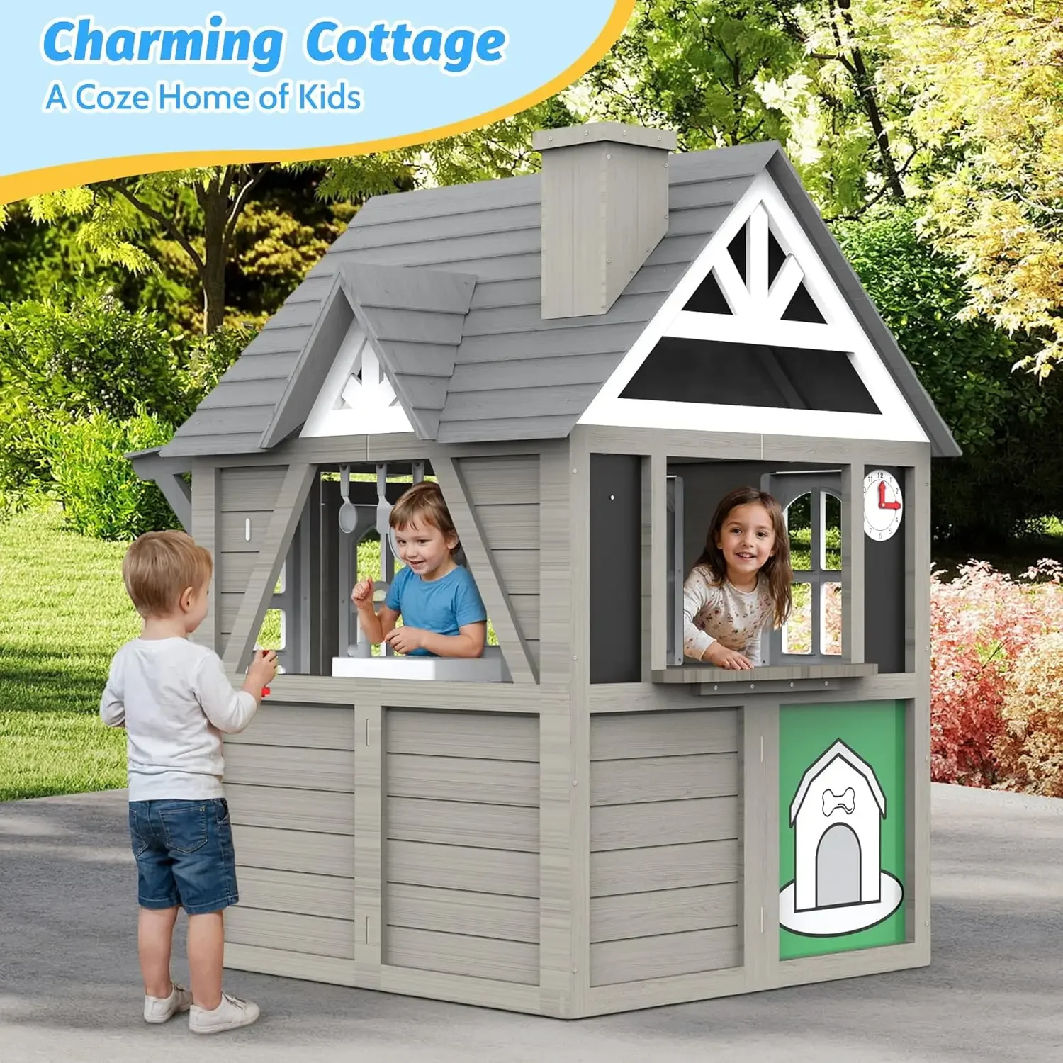 Kids Outdoor Playhouse,Cedar G – обзор и цена Kids Outdoor Playhouse
