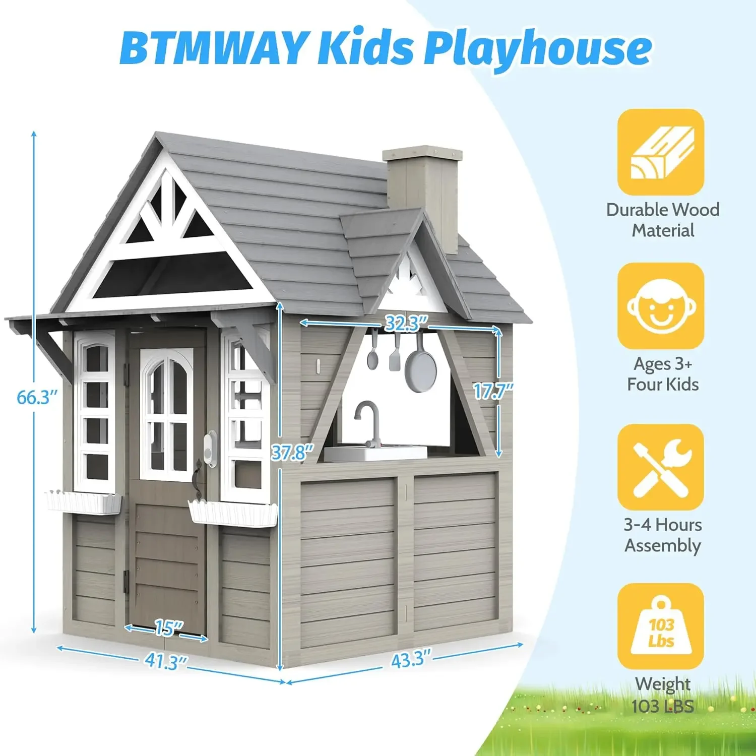 Kids Outdoor Playhouse,Cedar G – обзор и цена Kids Outdoor Playhouse