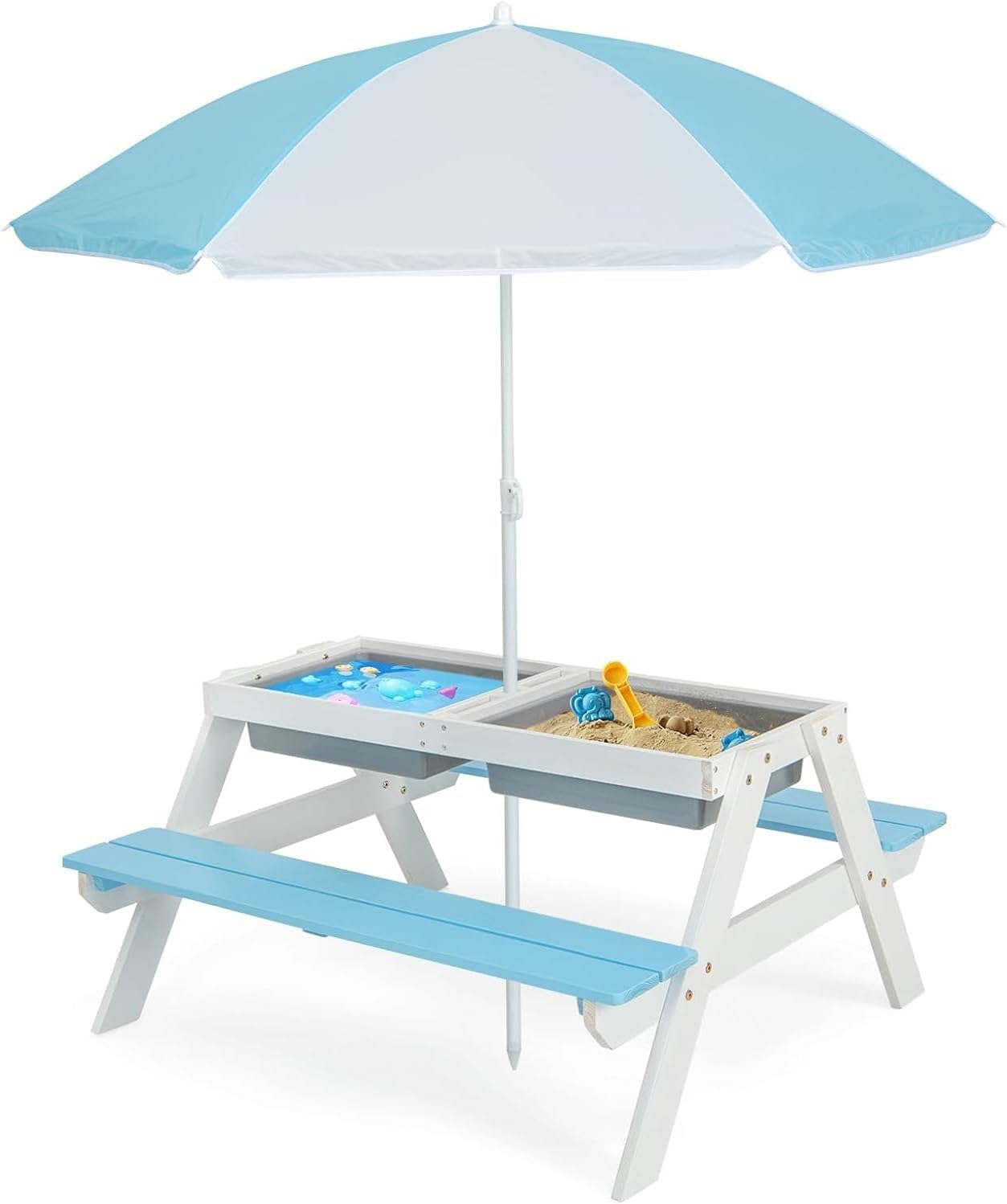 Kids Picnic Table, 4 in 1 Outd – обзор и цена Kids Outdoor Umbrella For Table
