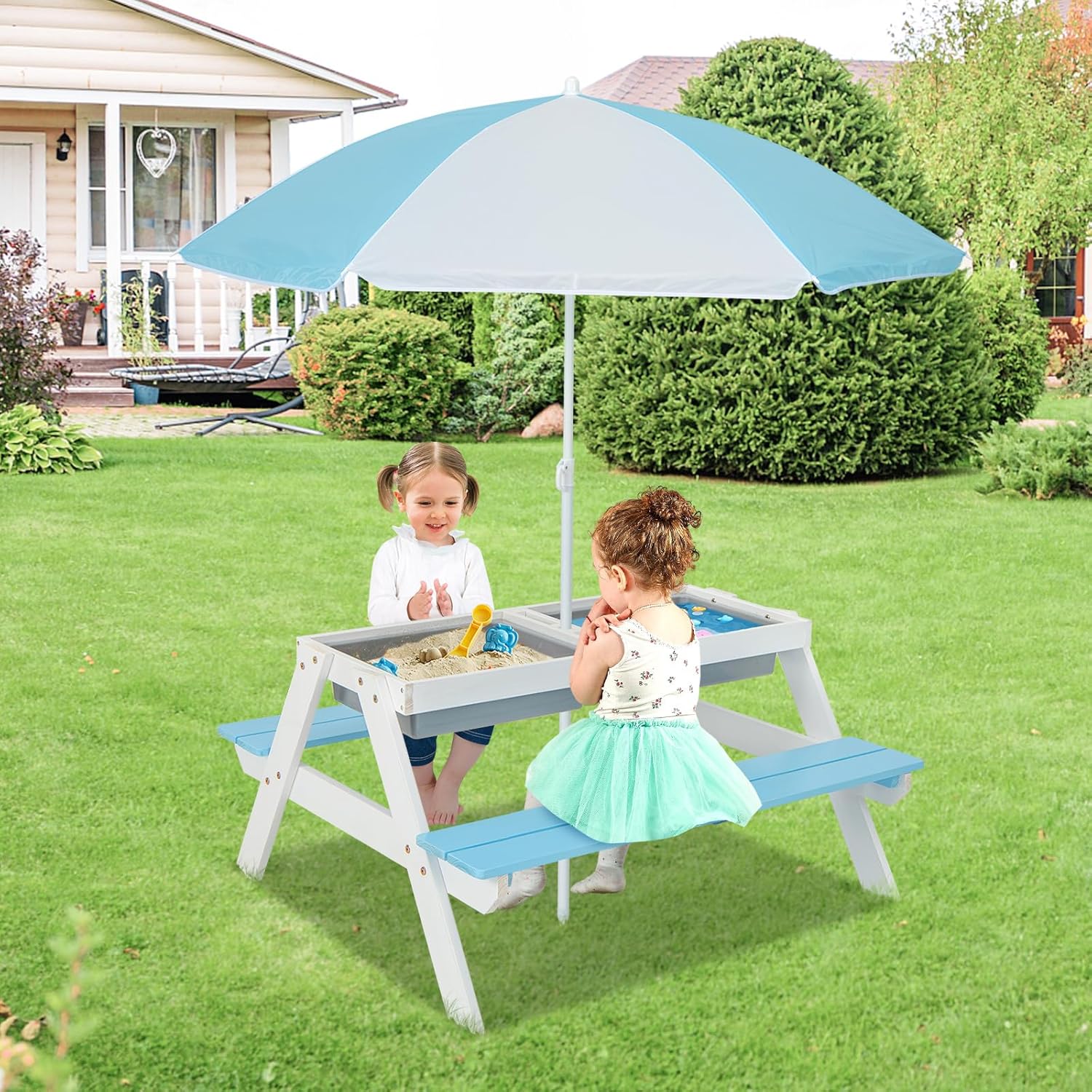 Kids Picnic Table, 4 in 1 Outd – обзор и цена Kids Outdoor Umbrella For Table