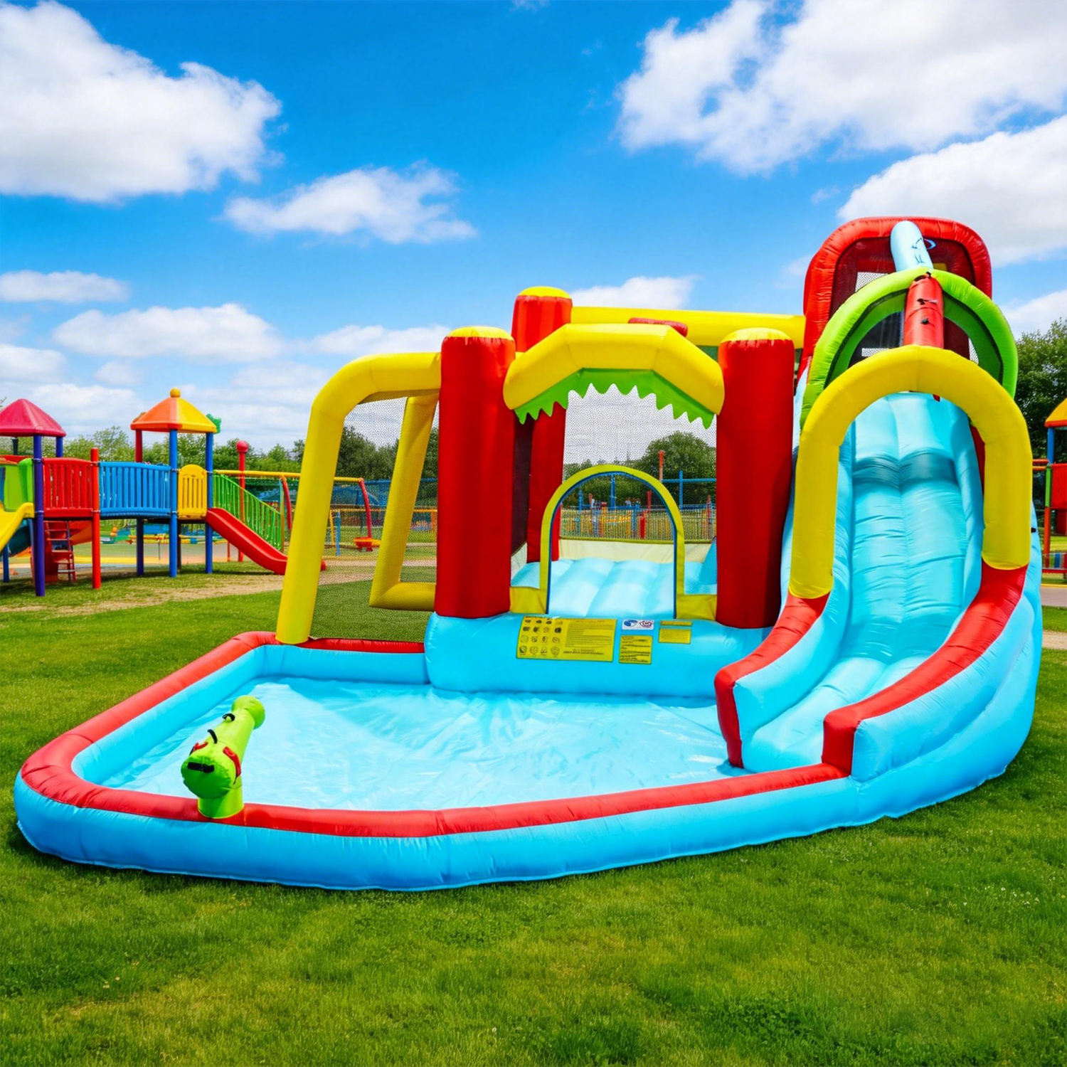 7in1 Inflatable Water Slide Pa – обзор и цена Kids Outdoor Water Park