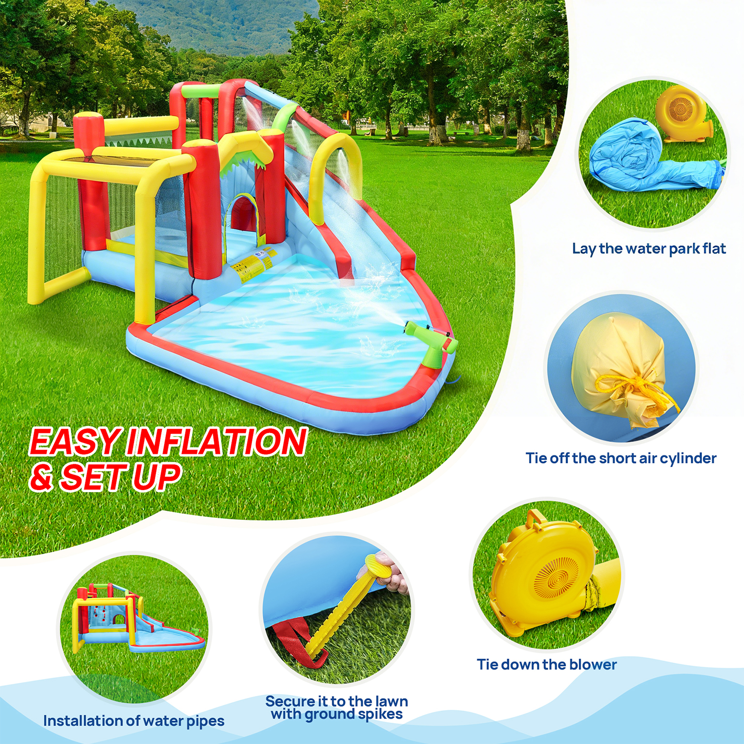 7in1 Inflatable Water Slide Pa – обзор и цена Kids Outdoor Water Park