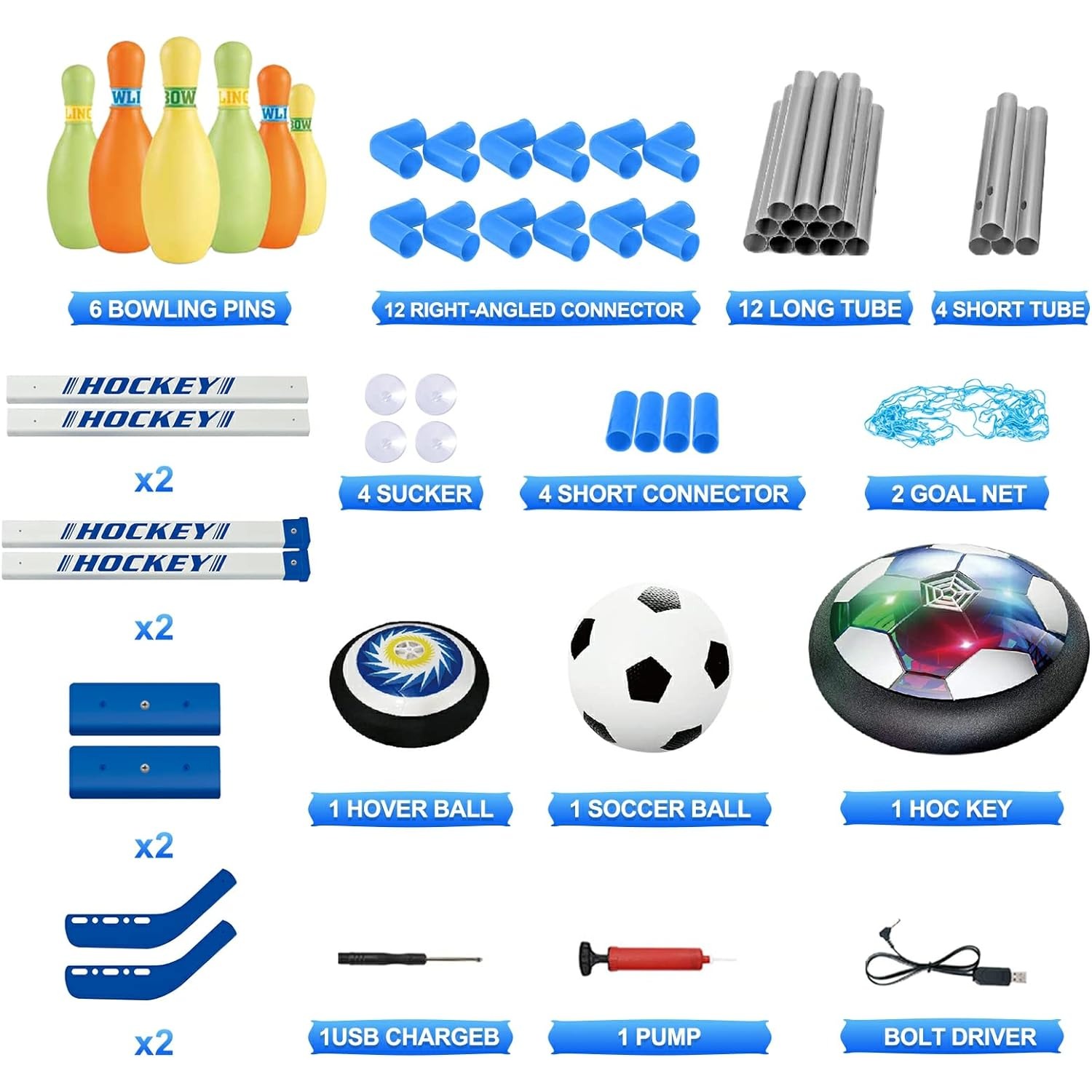 3-in-1 Hover Soccer Ball Hocke – обзор и цена Kids Outdoor Hockey Set