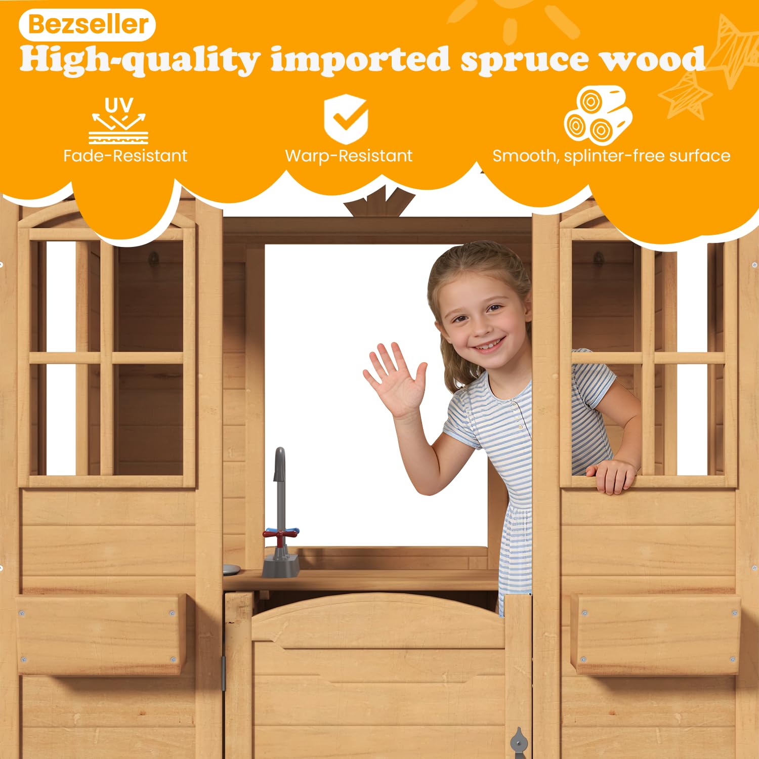 Wooden Kids Playhouse Outdoor  – обзор и цена Kids Outdoor Sink