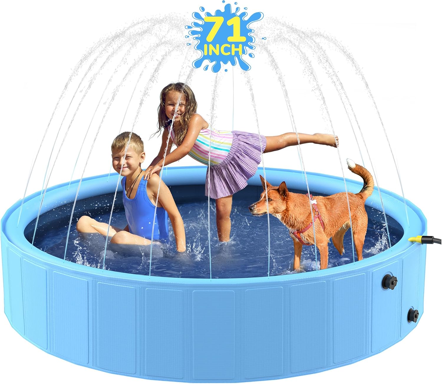 71'' Foldable Dog Pool with Sp – обзор и цена Sprinkler Splash Pad