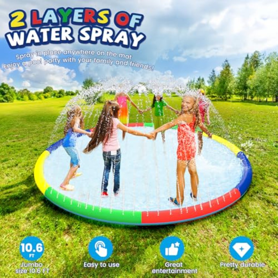 10.5 FT Large Splash Pad for A – обзор и цена Sprinkler Splash Pad