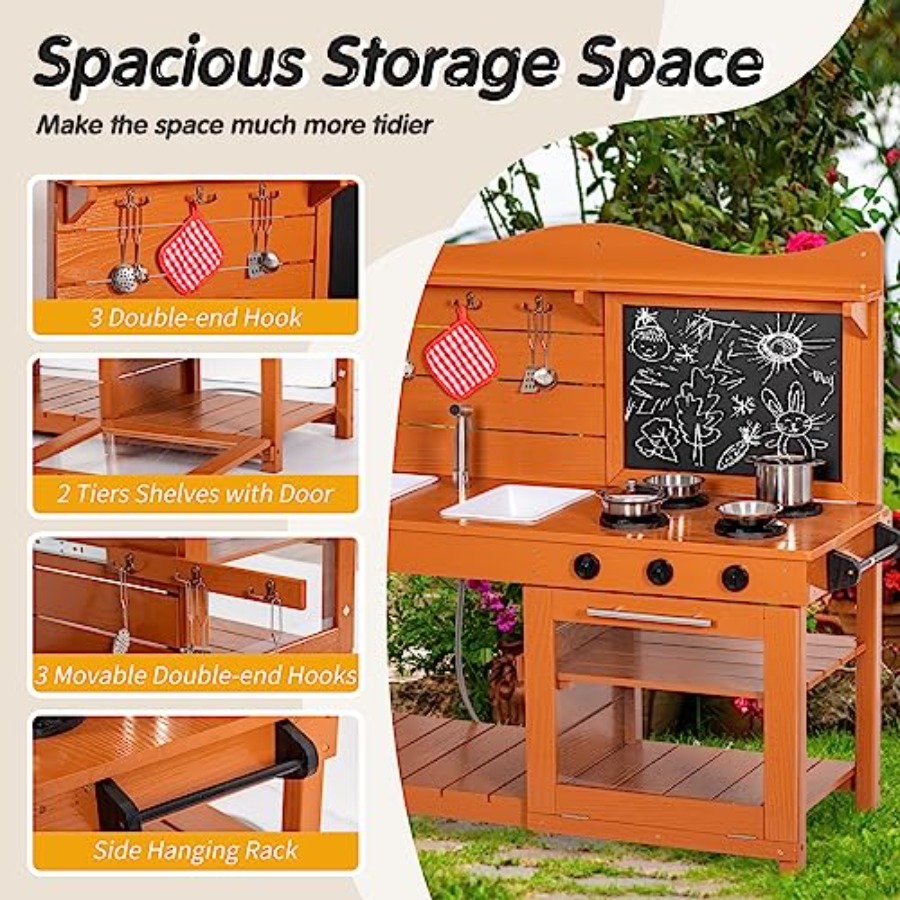 Outdoor wooden mud kitchen pla – обзор и цена Kids Outdoor Sink