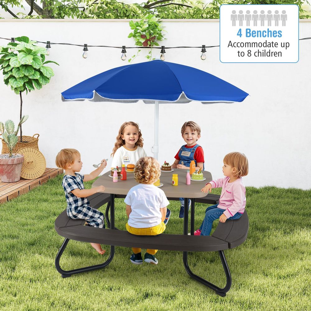 Kids Picnic Table, 8 Person To – обзор и цена Kids Outdoor Umbrella For Table