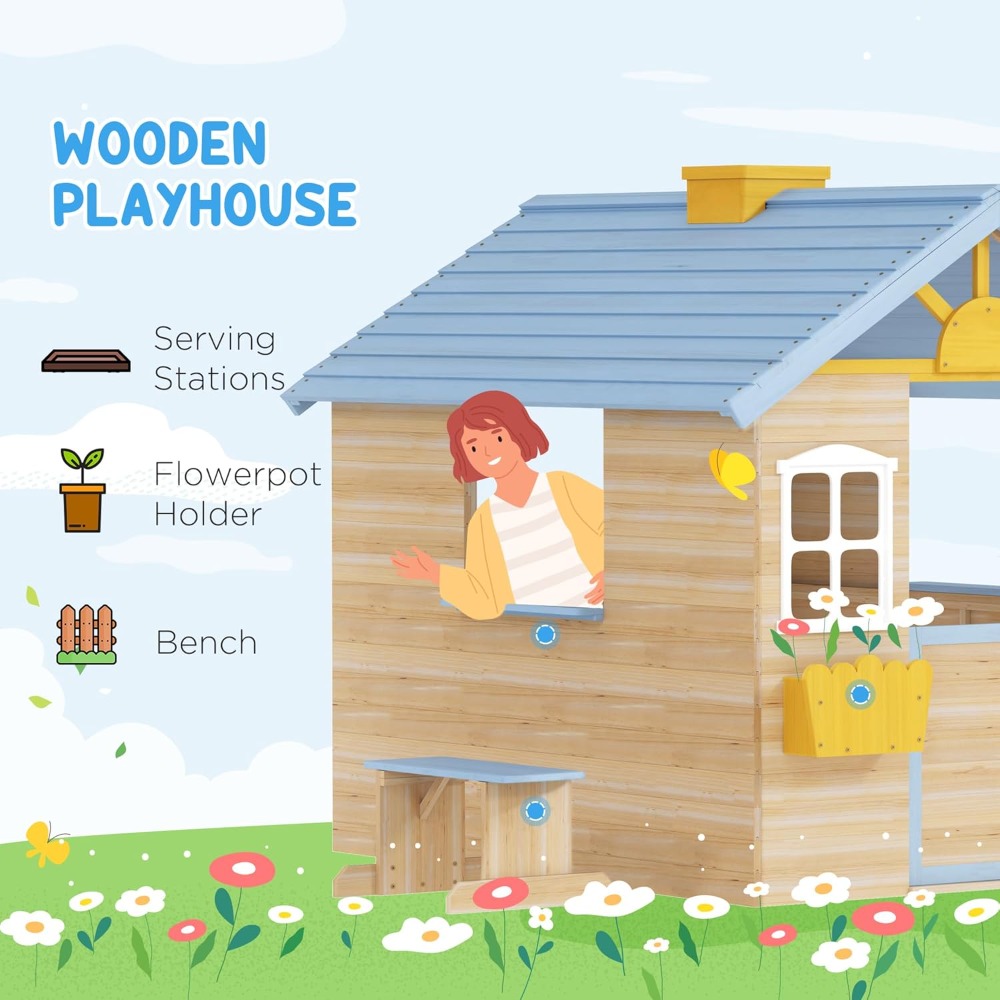 Outdoor Garden Wooden Playhous – обзор и цена Kids Outdoor Playhouse