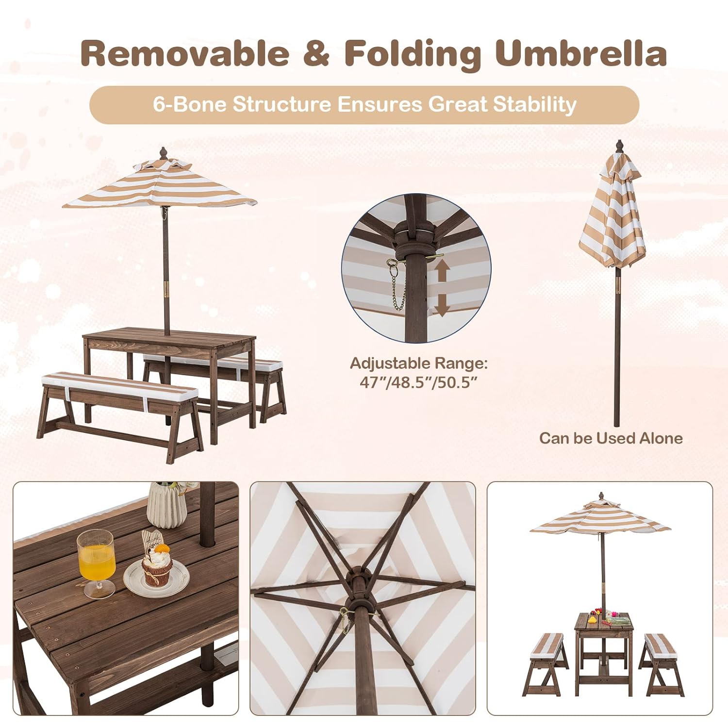Kids Picnic Table, Outdoor Woo – обзор и цена Kids Outdoor Umbrella For Table