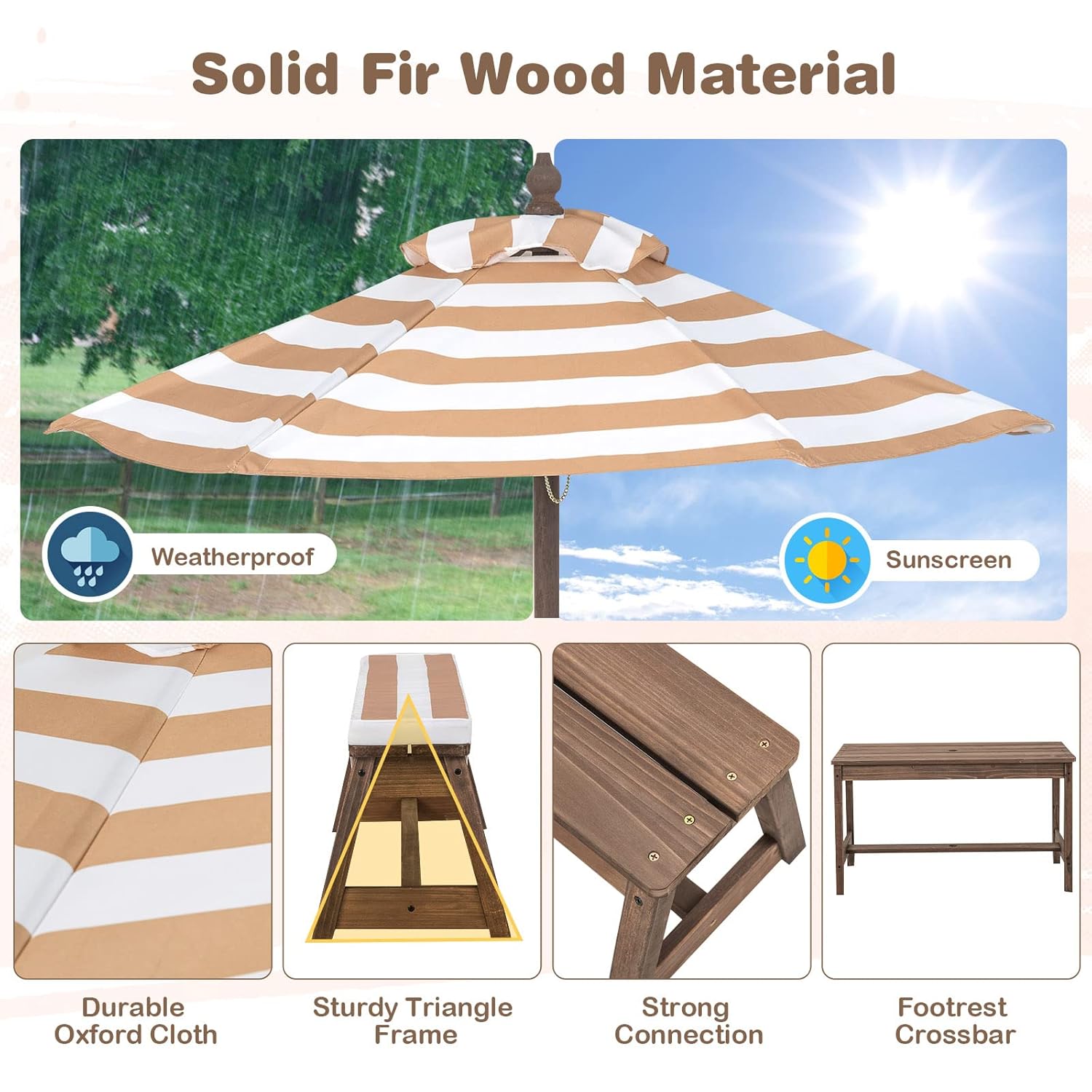 Kids Picnic Table, Outdoor Woo – обзор и цена Kids Outdoor Umbrella For Table