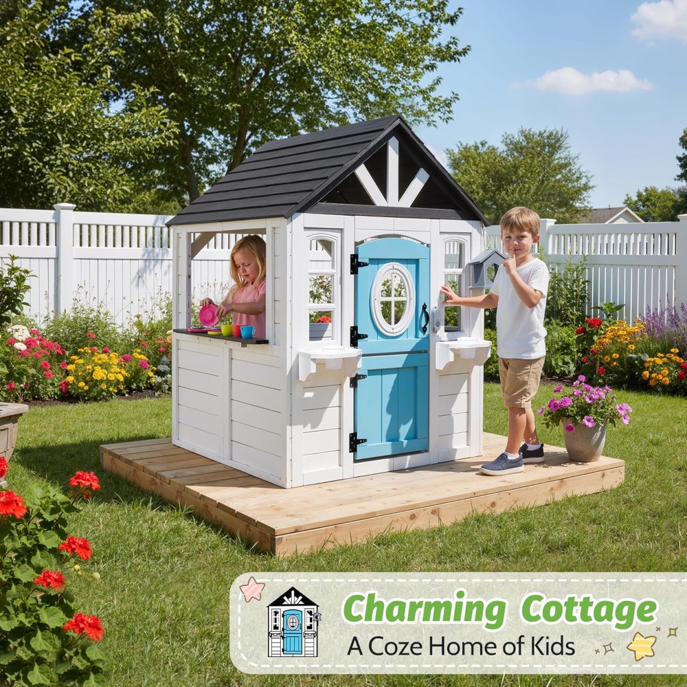 Playhouse Outdoor,Cedar Wooden – обзор и цена Kids Outdoor Playhouse