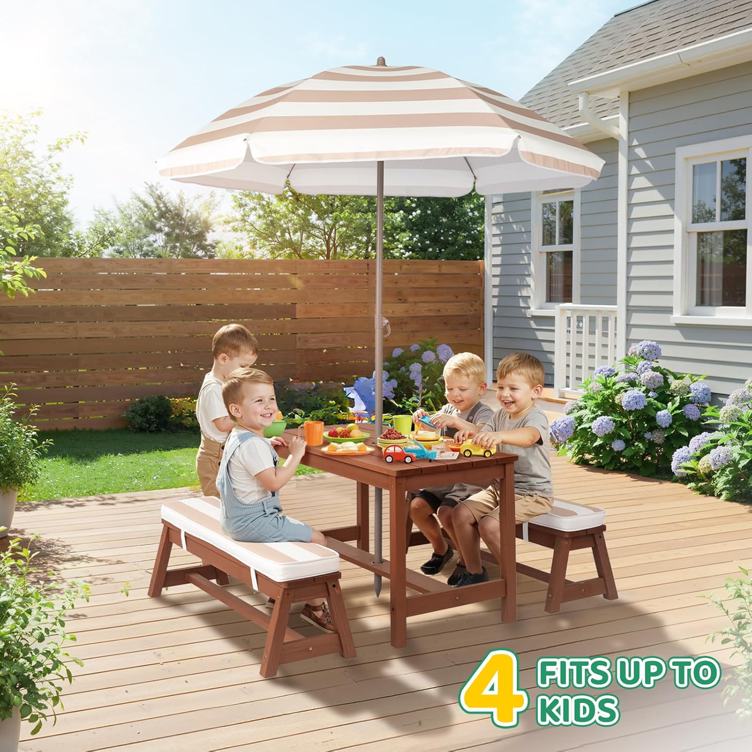 Kids Picnic Table Outdoor Wood – обзор и цена Kids Outdoor Umbrella For Table