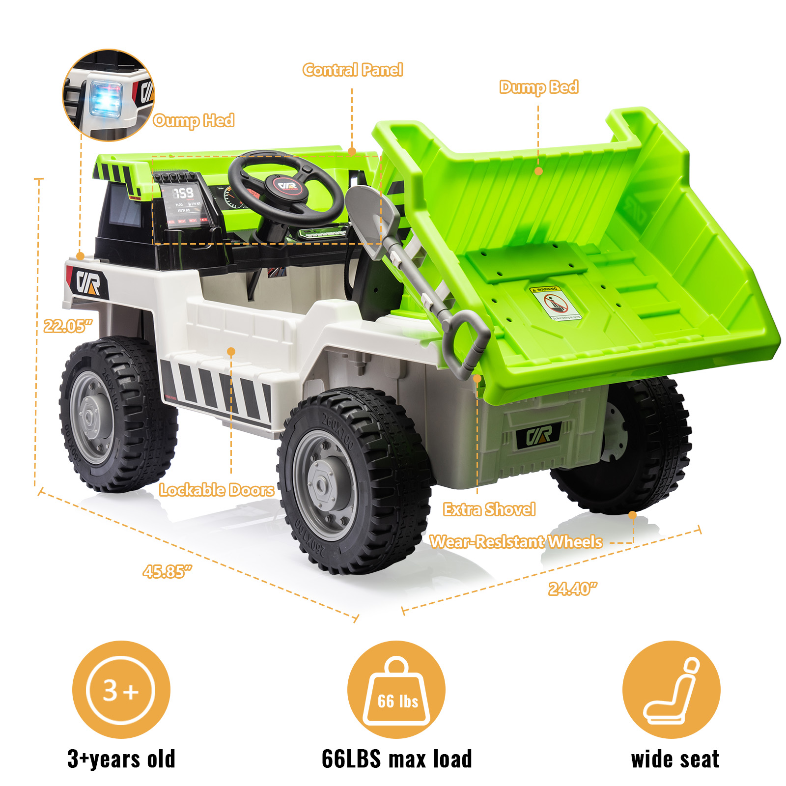 12V Kids Ride-on Dump Truck wi – обзор и цена Kids Outdoor Dump Truck