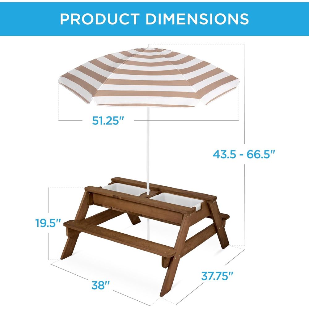 Kids Picnic Table with Umbrell – обзор и цена Kids Outdoor Umbrella For Table