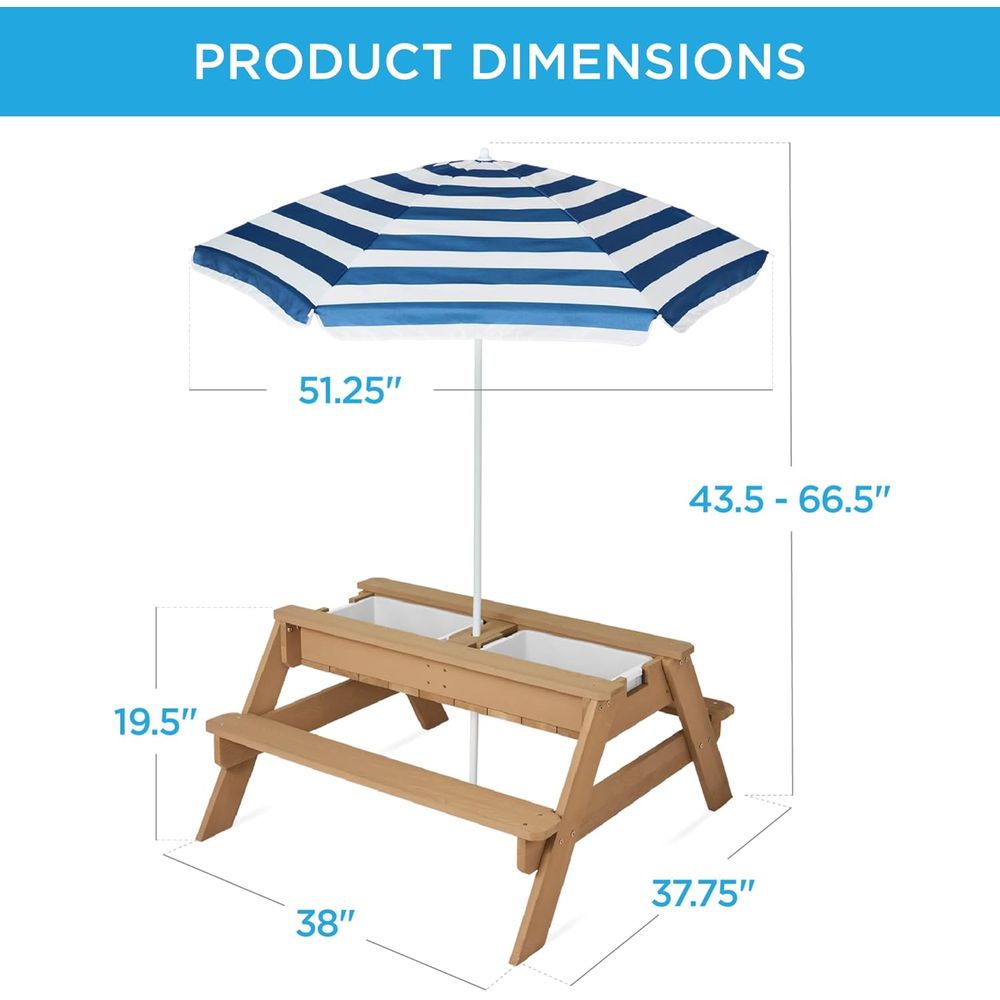 Kids Picnic Table with Umbrell – обзор и цена Kids Outdoor Umbrella For Table